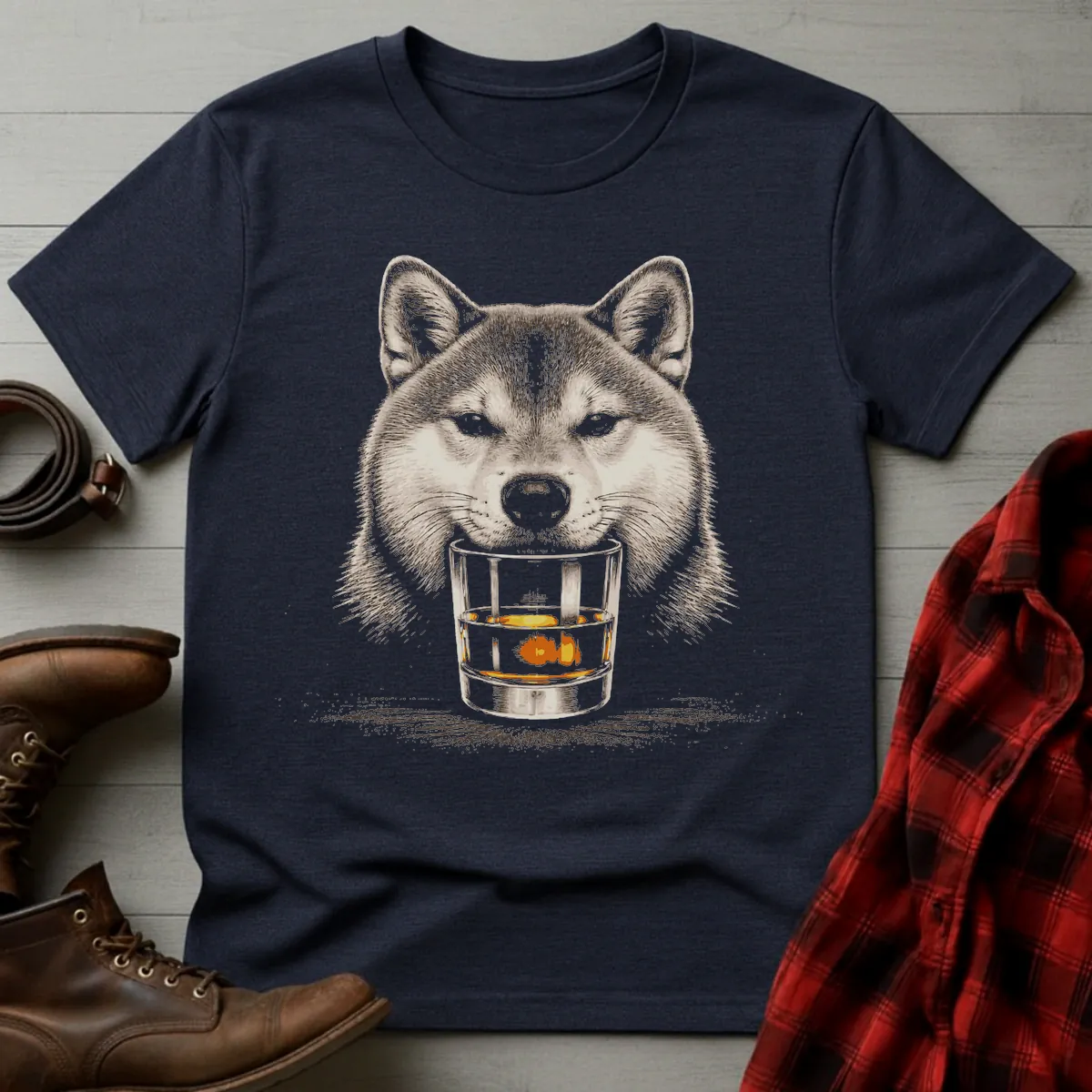 Whiskey Dog Shiba Inu T-Shirt