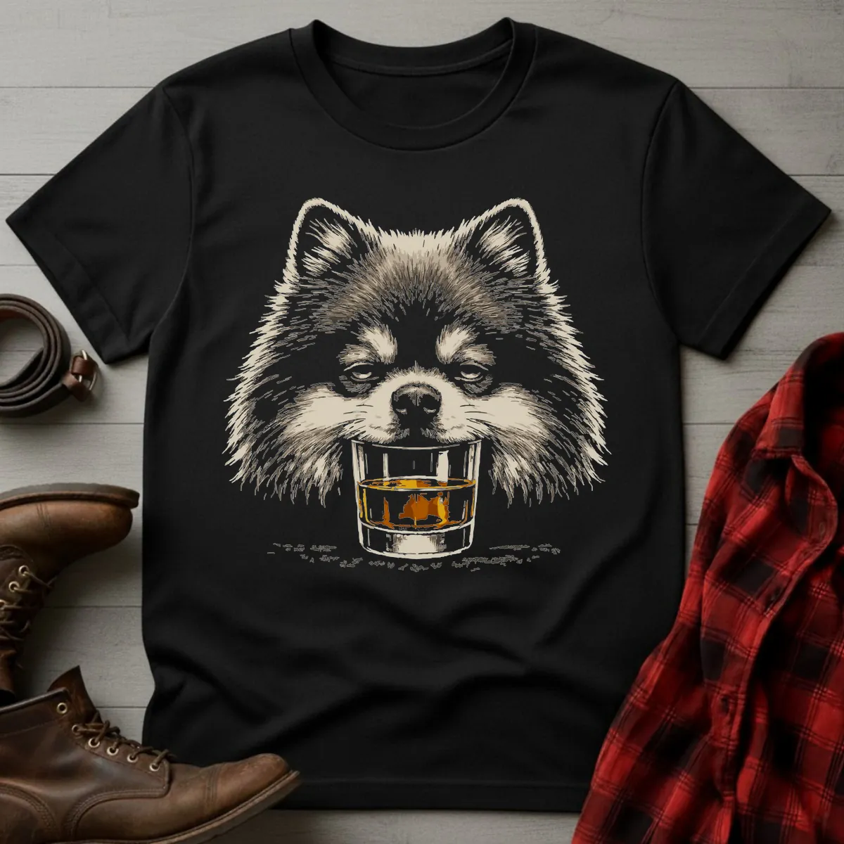 Whiskey Dog Pomeranian T-Shirt
