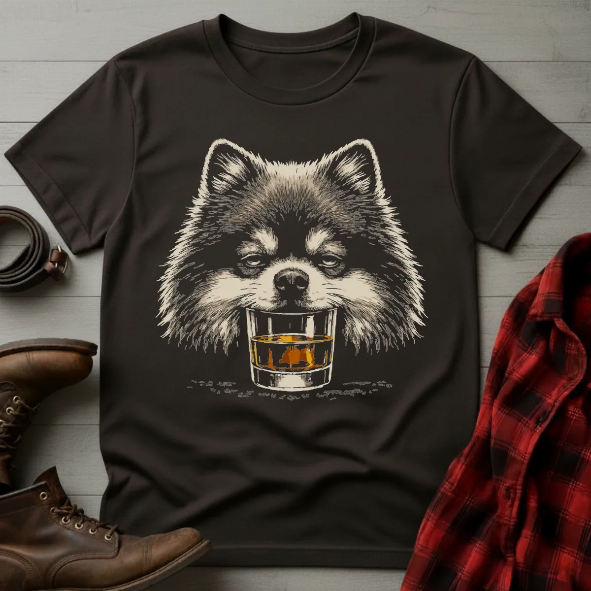 Whiskey Dog Pomeranian T-Shirt