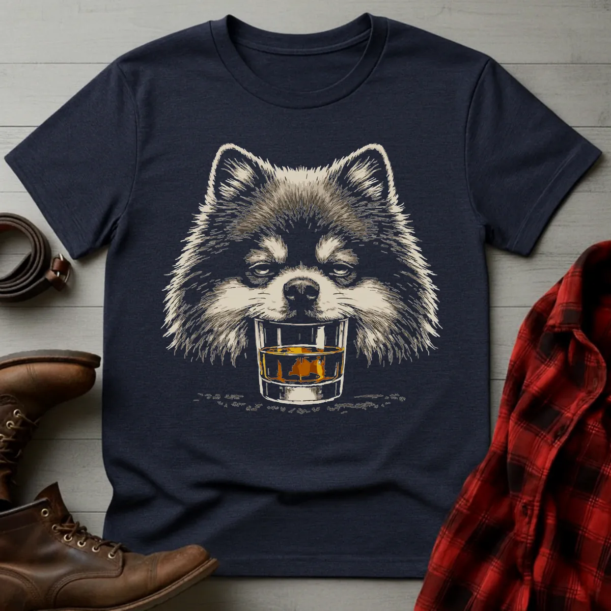 Whiskey Dog Pomeranian T-Shirt