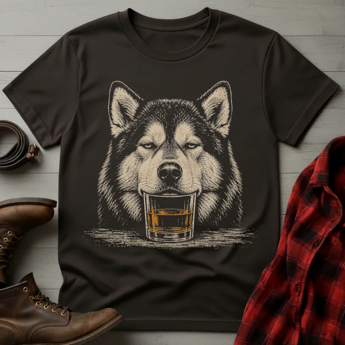 Whiskey Dog Alaskan Malamute T-Shirt