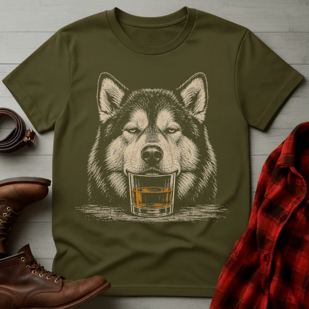 Whiskey Dog Alaskan Malamute T-Shirt