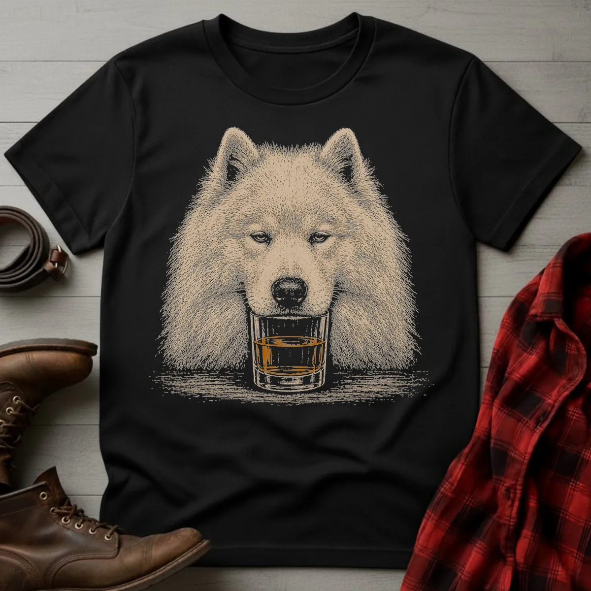 Whiskey Dog Samoyed T-Shirt