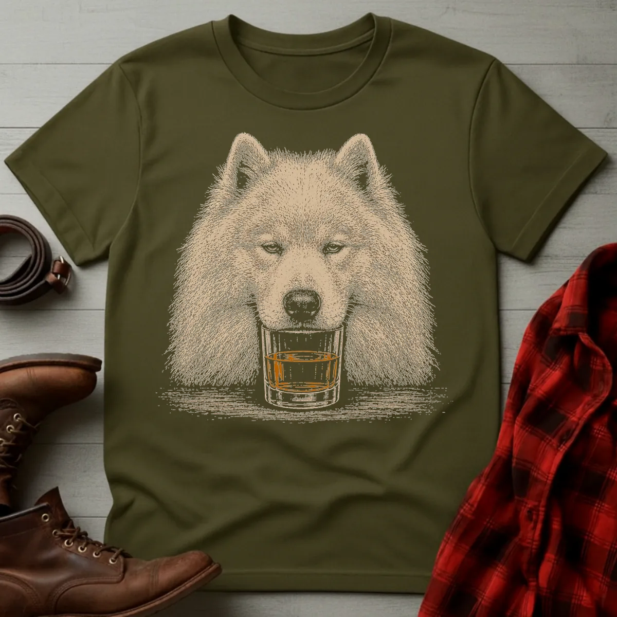 Whiskey Dog Samoyed T-Shirt