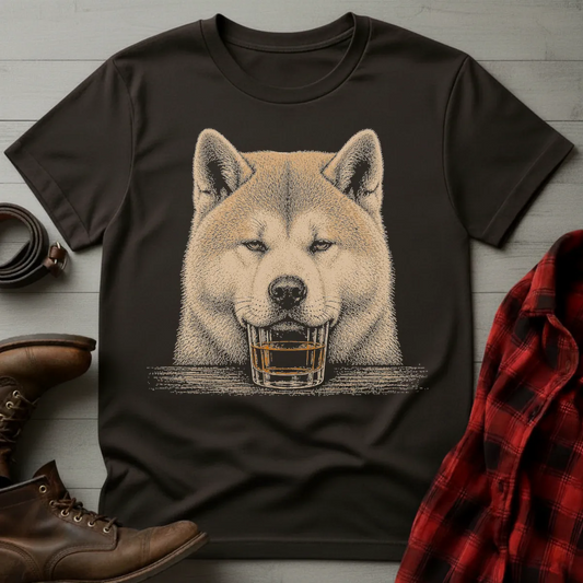 Whiskey Dog Akita Inu T-Shirt