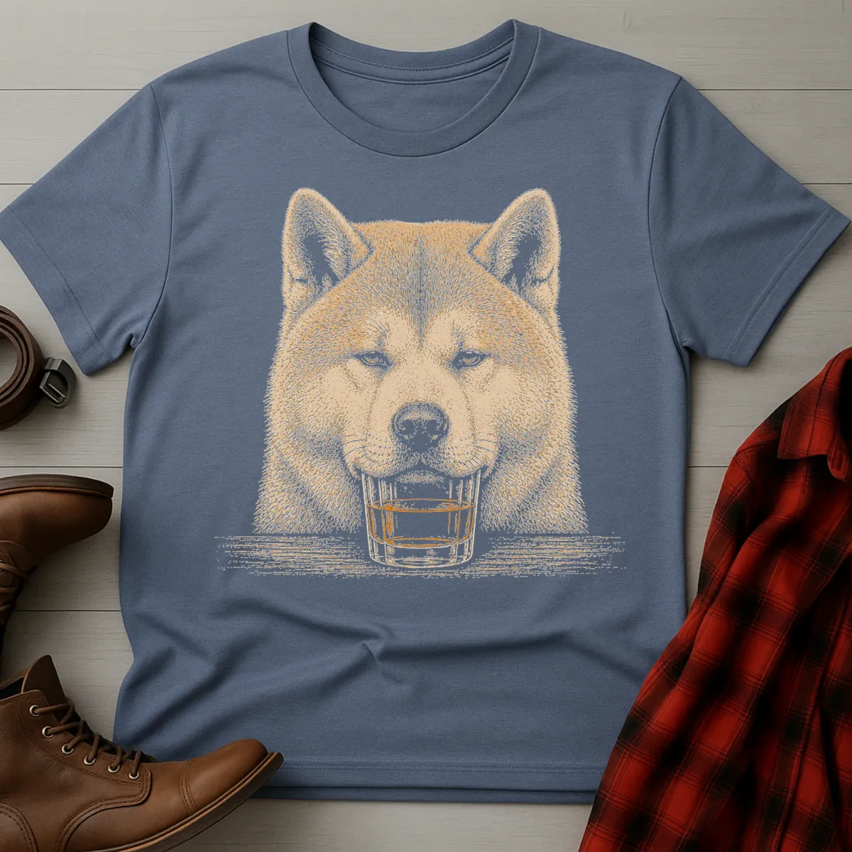 Whiskey Dog Akita Inu T-Shirt