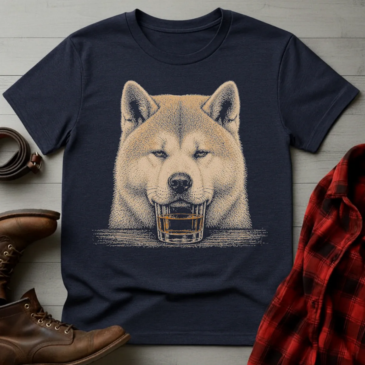Whiskey Dog Akita Inu T-Shirt