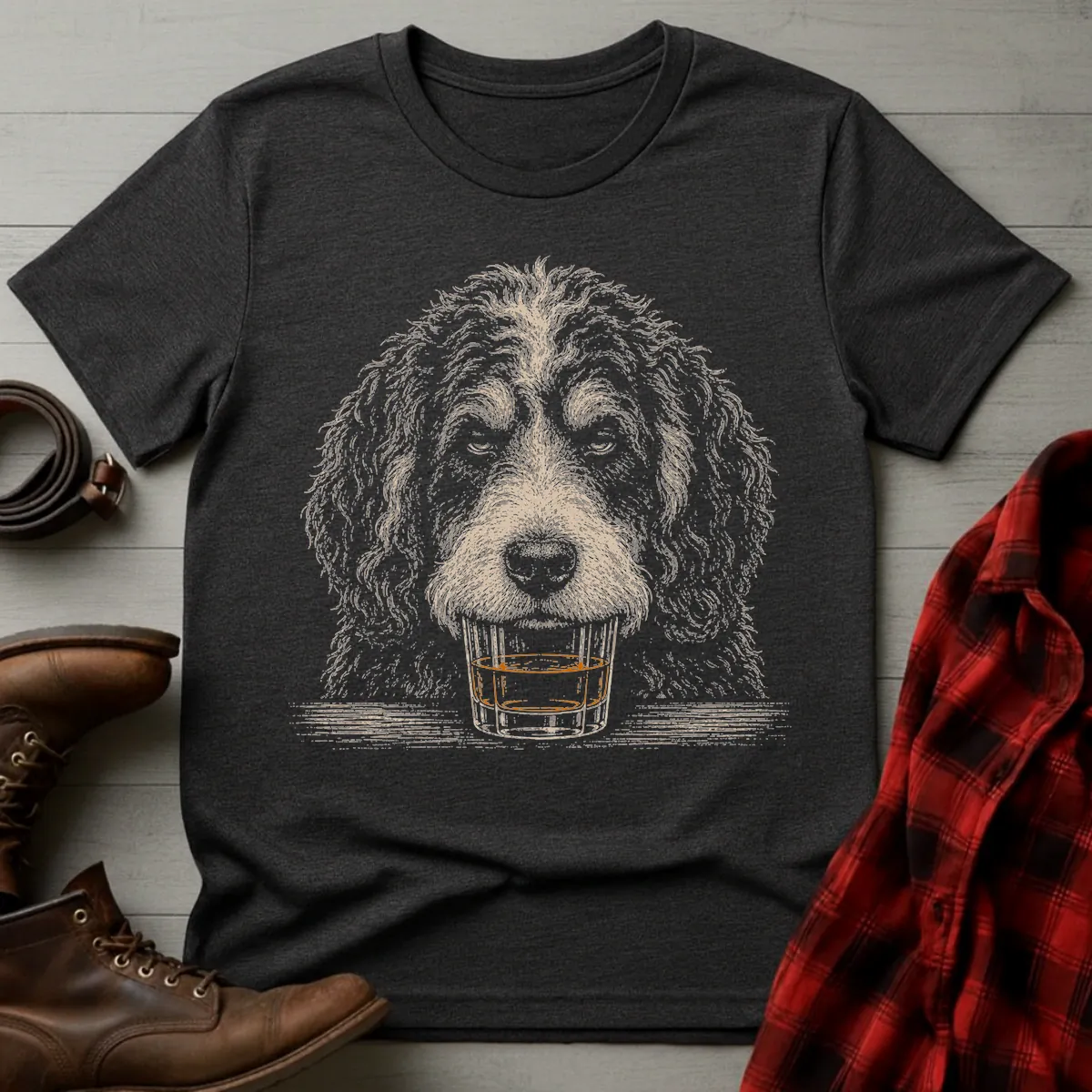 Whiskey Dog Bernedoodle T-Shirt