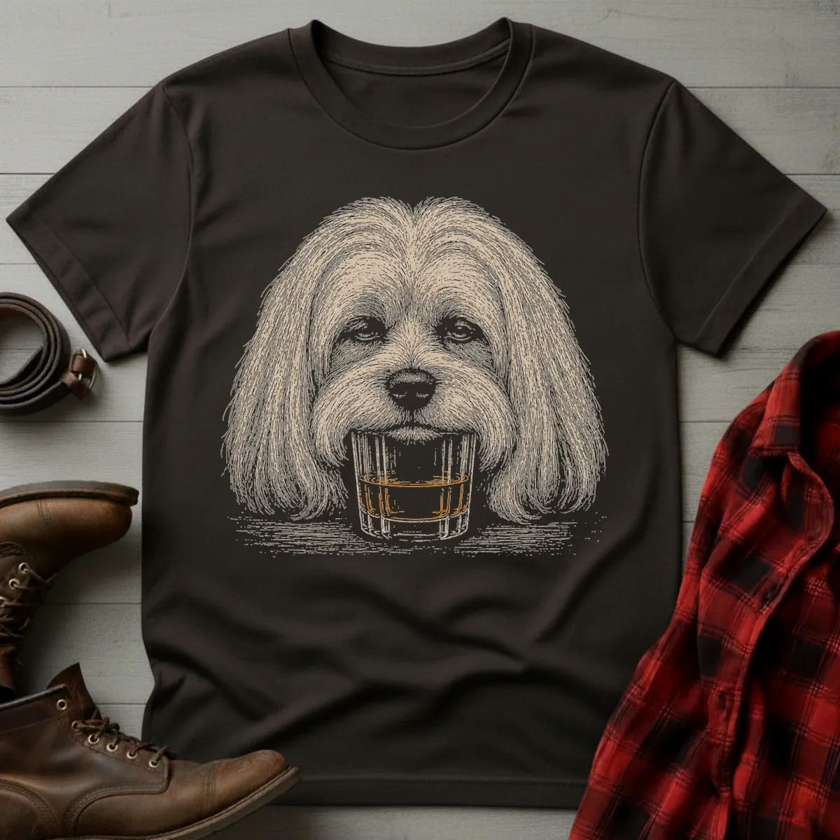 Whiskey Dog Maltese T-Shirt