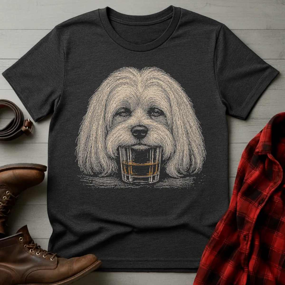 Whiskey Dog Maltese T-Shirt