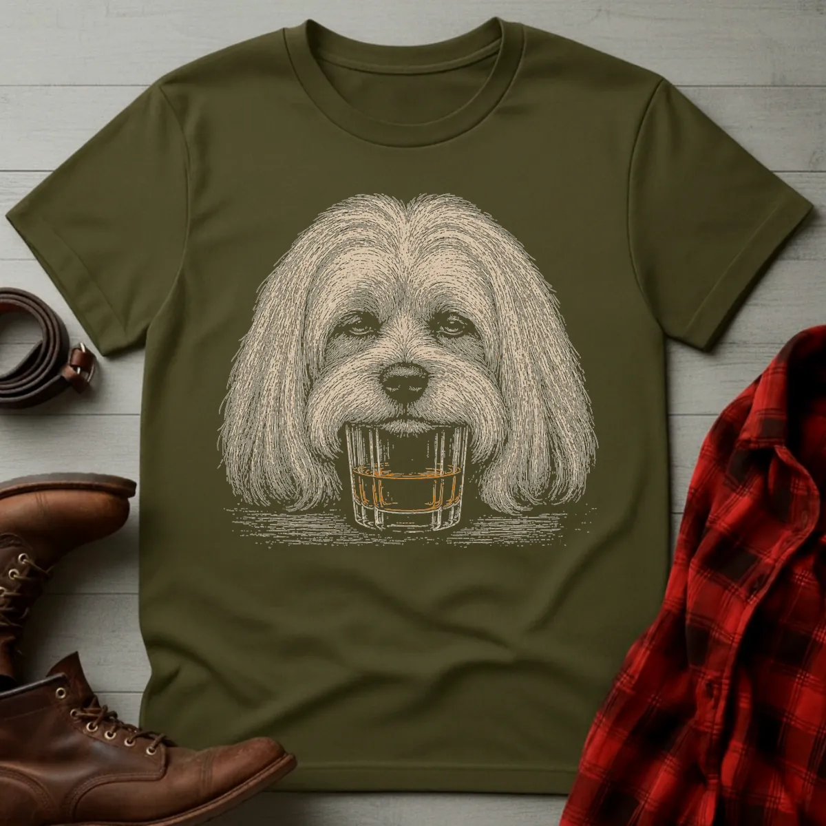 Whiskey Dog Maltese T-Shirt