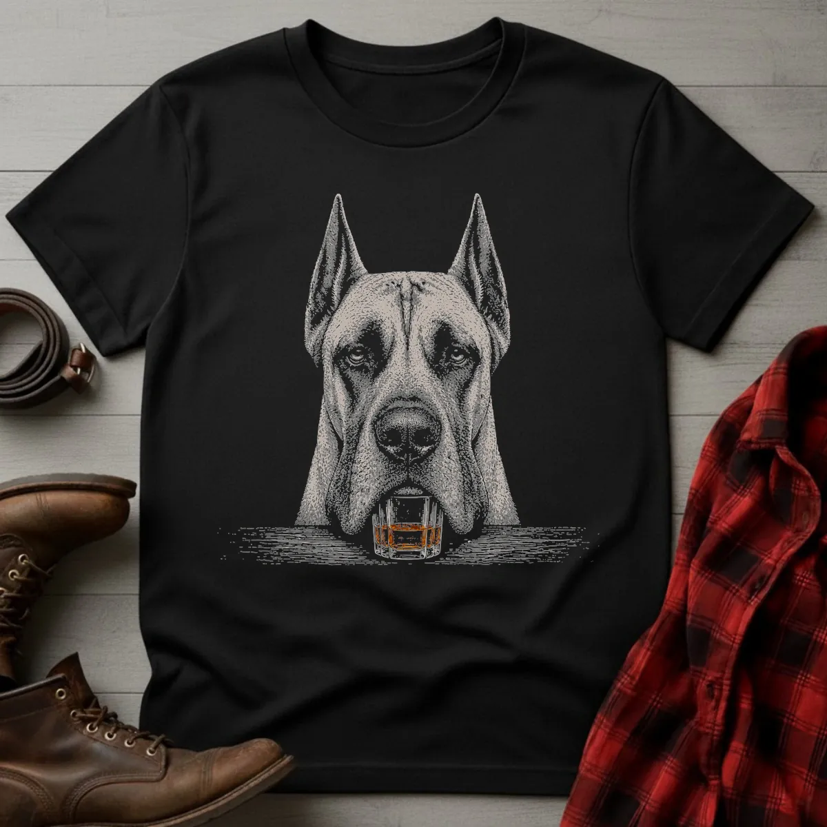 Whiskey Dog Great Dane T-Shirt