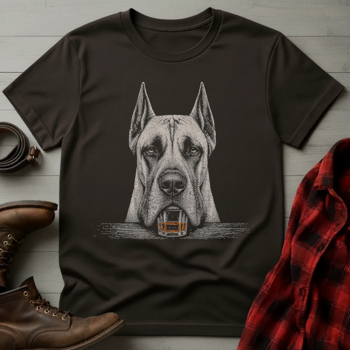 Whiskey Dog Great Dane T-Shirt