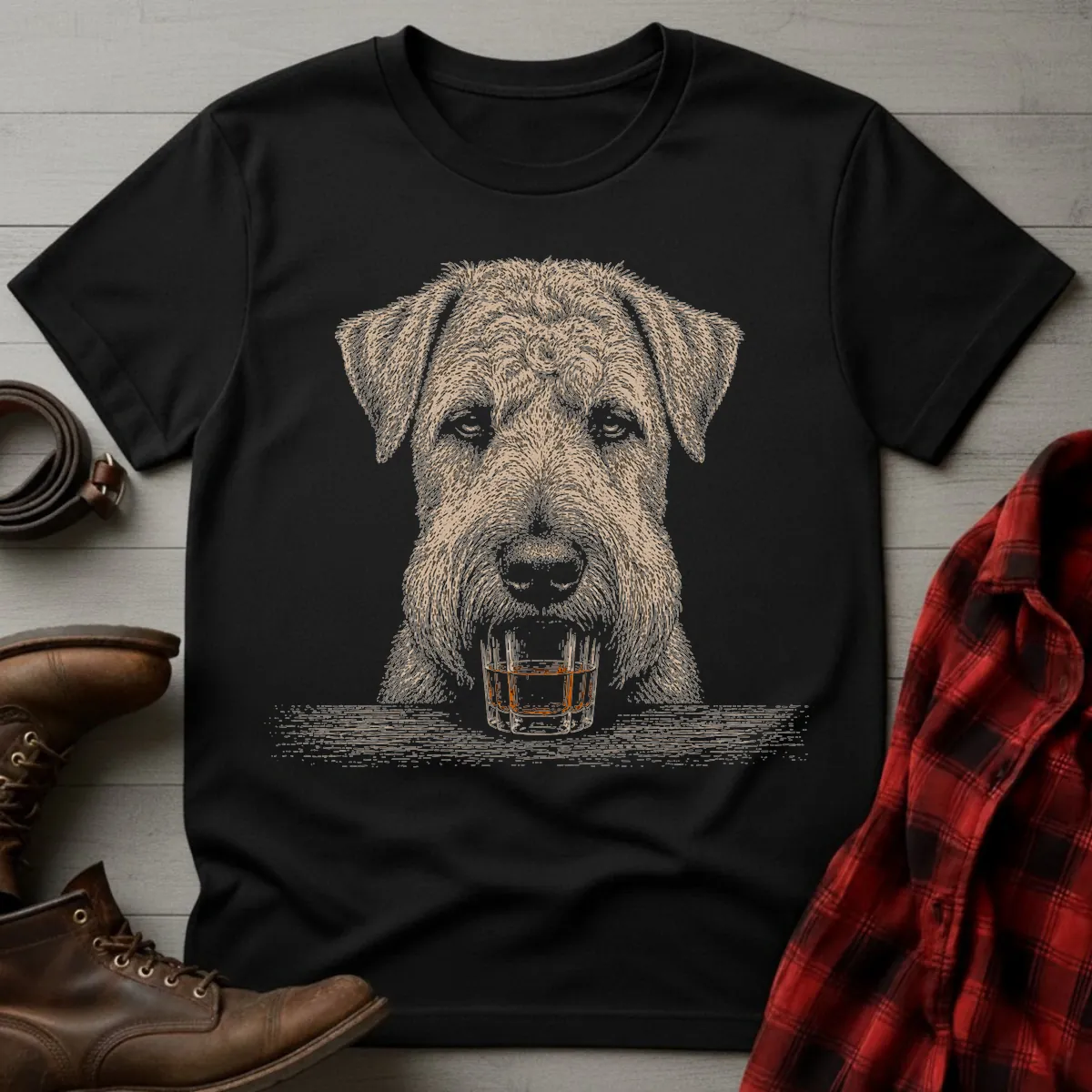 Whiskey Dog Airedale Terrier T-Shirt