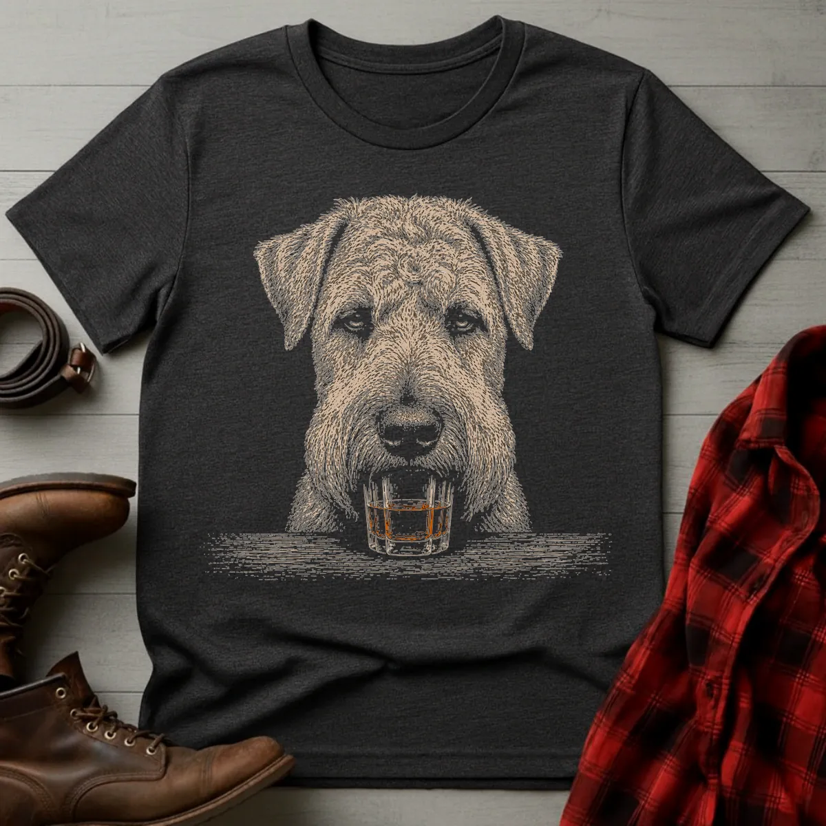 Whiskey Dog Airedale Terrier T-Shirt