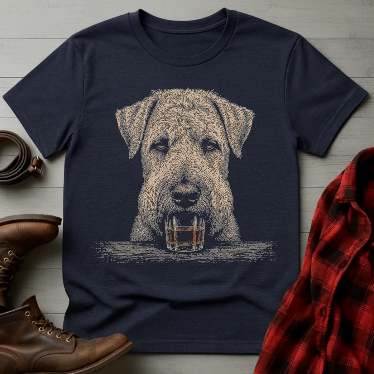 Whiskey Dog Airedale Terrier T-Shirt