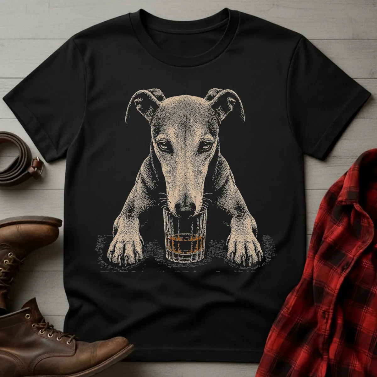 Whiskey Dog Greyhound T-Shirt