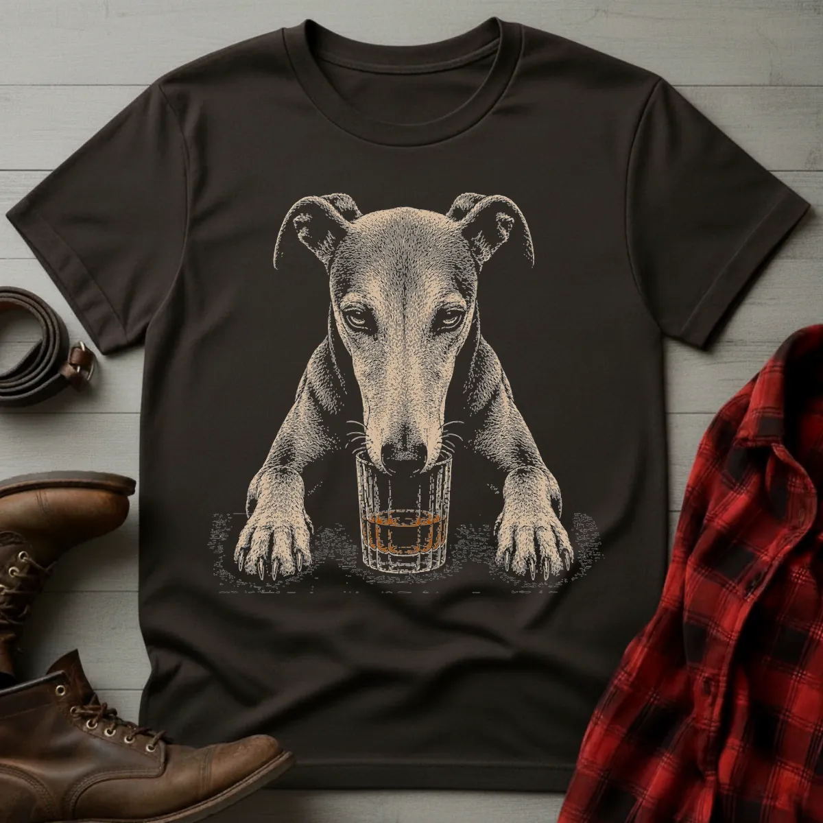 Whiskey Dog Greyhound T-Shirt