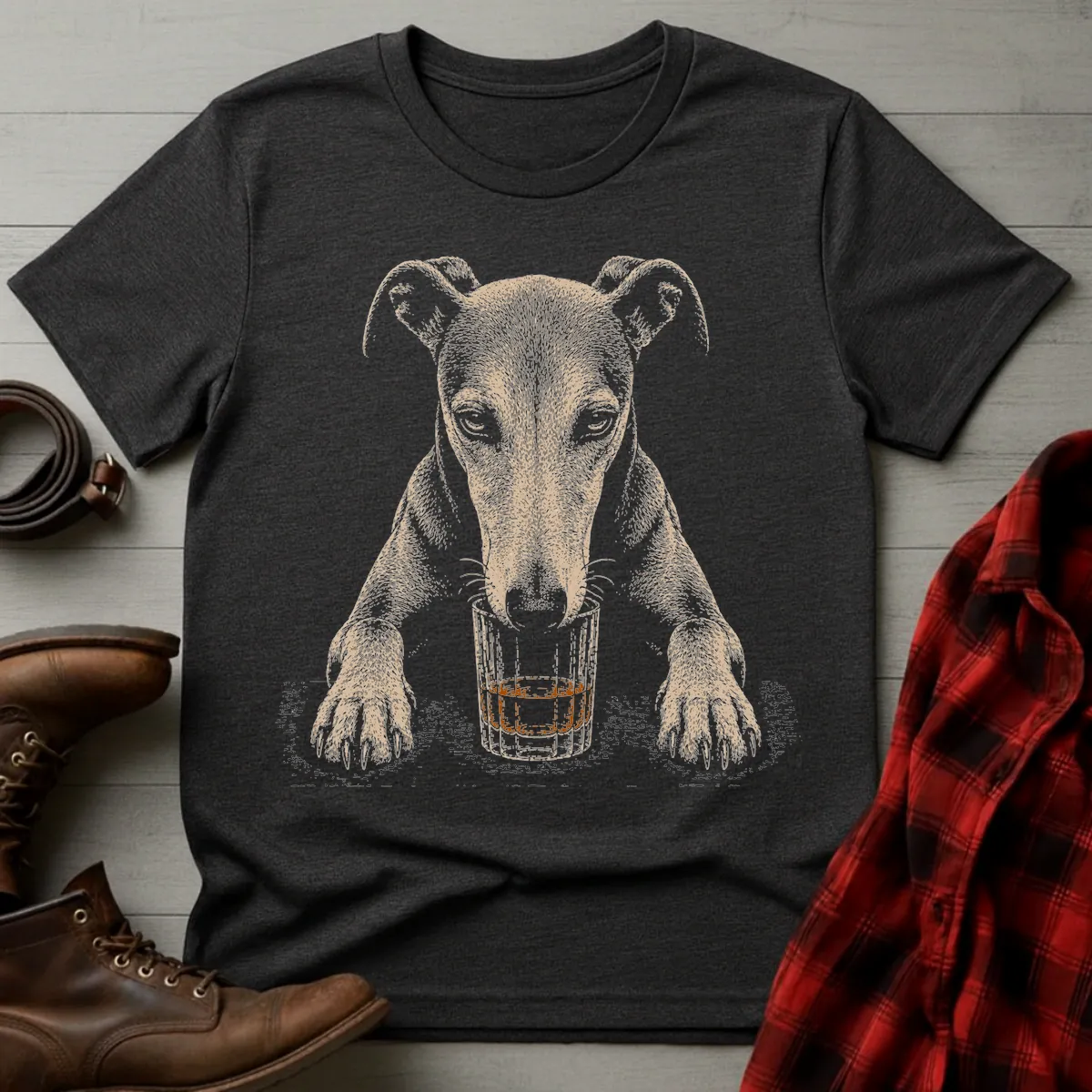 Whiskey Dog Greyhound T-Shirt