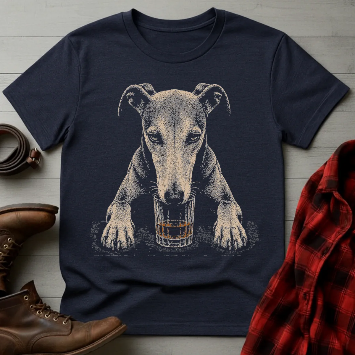 Whiskey Dog Greyhound T-Shirt