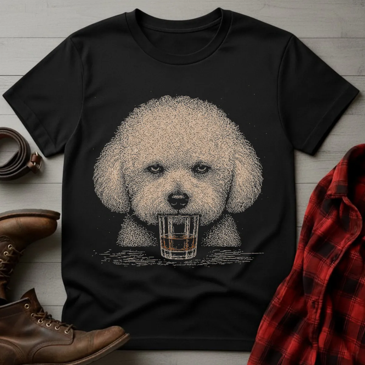 Whiskey Dog Bichon Frise T-Shirt