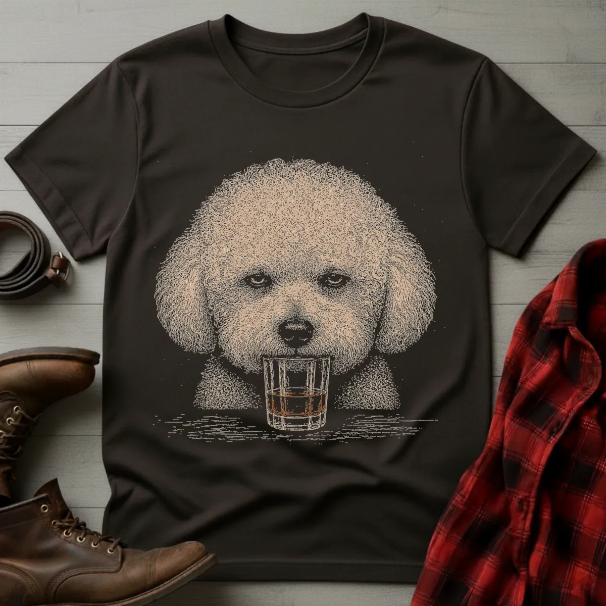 Whiskey Dog Bichon Frise T-Shirt