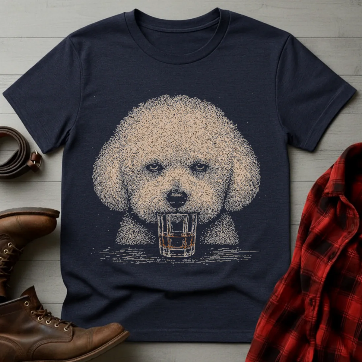 Whiskey Dog Bichon Frise T-Shirt