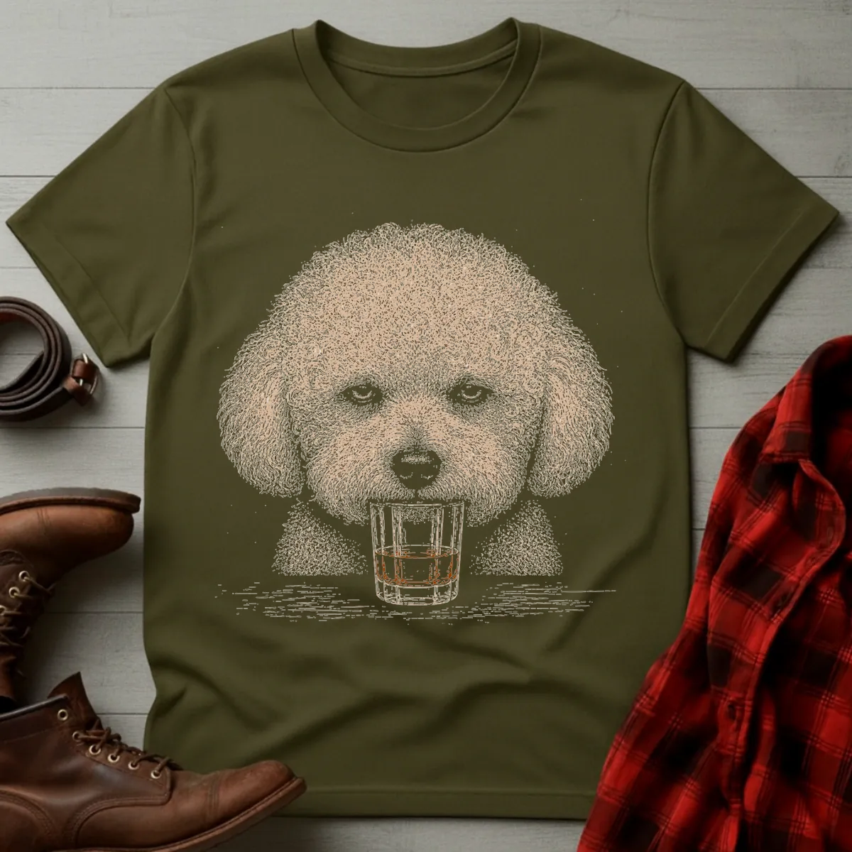 Whiskey Dog Bichon Frise T-Shirt