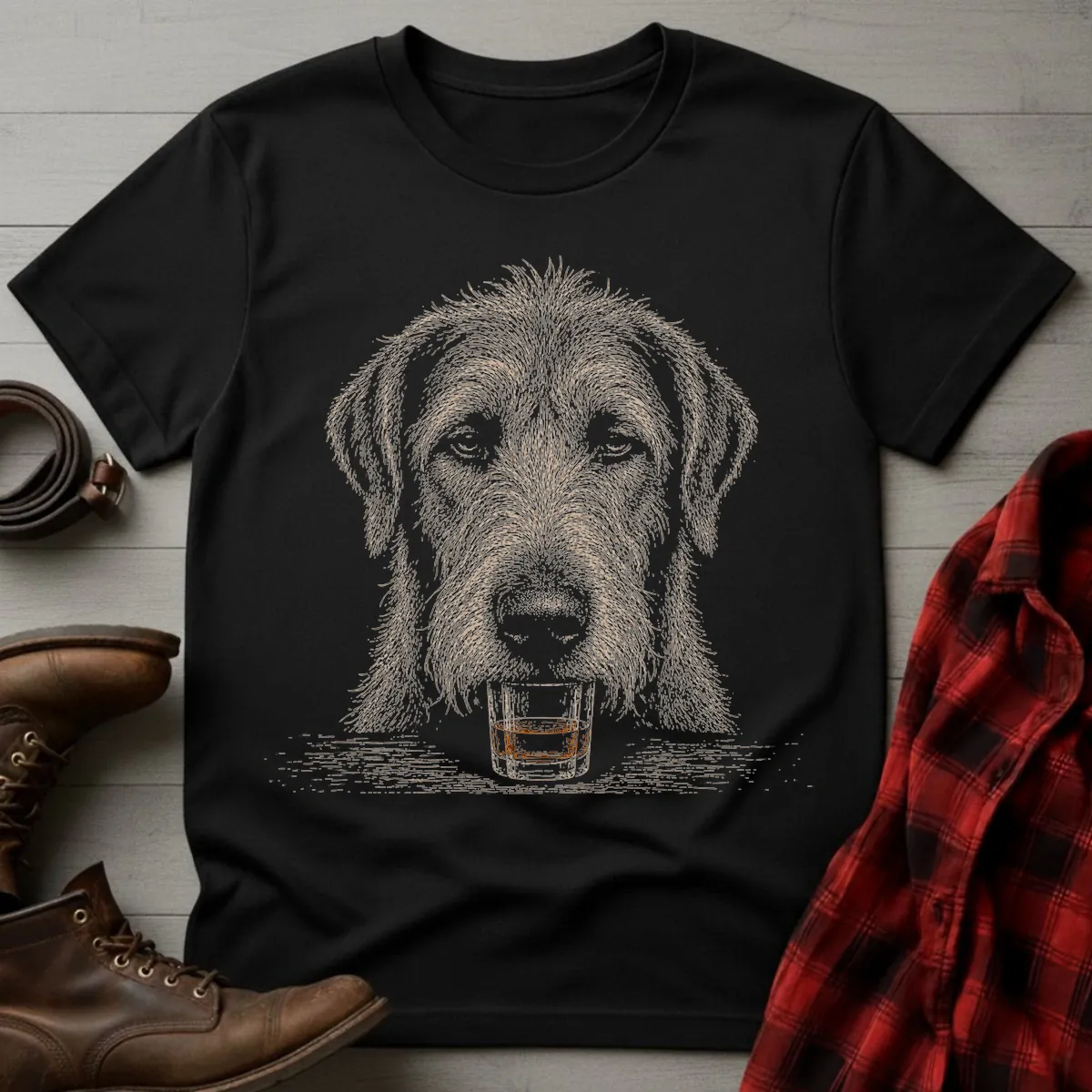 Whiskey Dog Irish Wolfhound T-Shirt