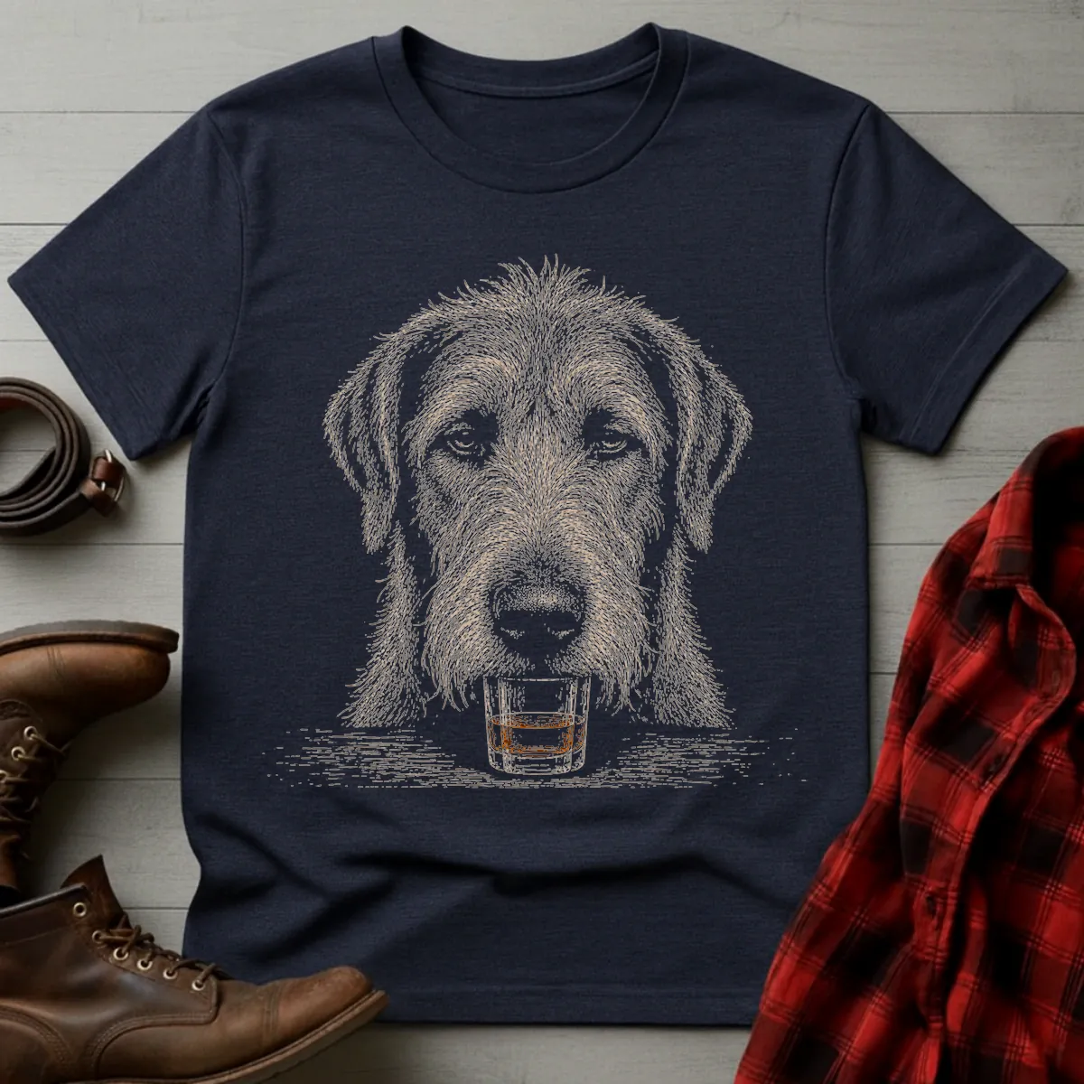 Whiskey Dog Irish Wolfhound T-Shirt