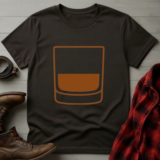 Whiskey Rocks Glass Icon T-Shirt
