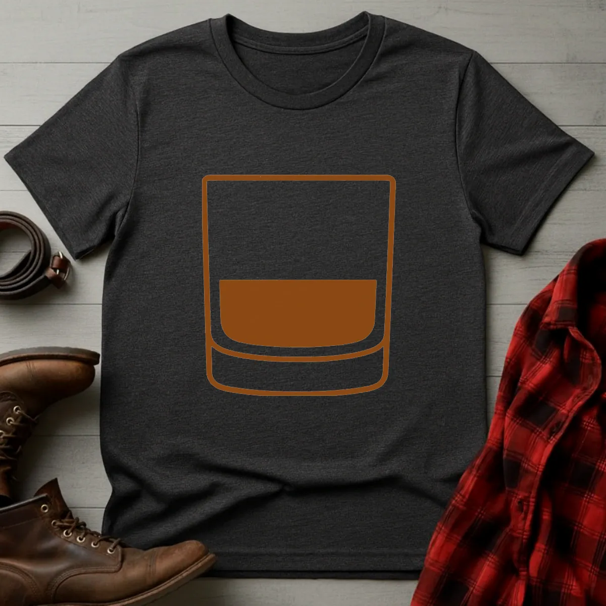 Whiskey Rocks Glass Icon T-Shirt