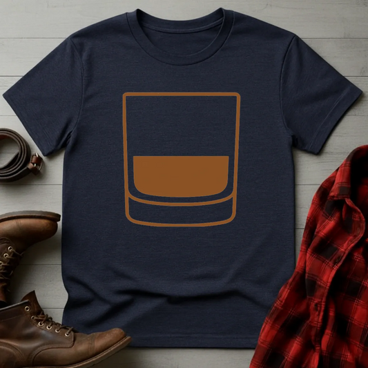 Whiskey Rocks Glass Icon T-Shirt