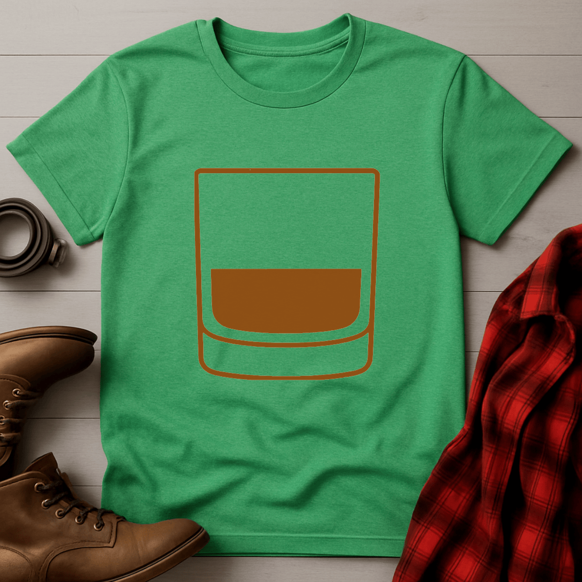 Whiskey Rocks Glass Icon T-Shirt