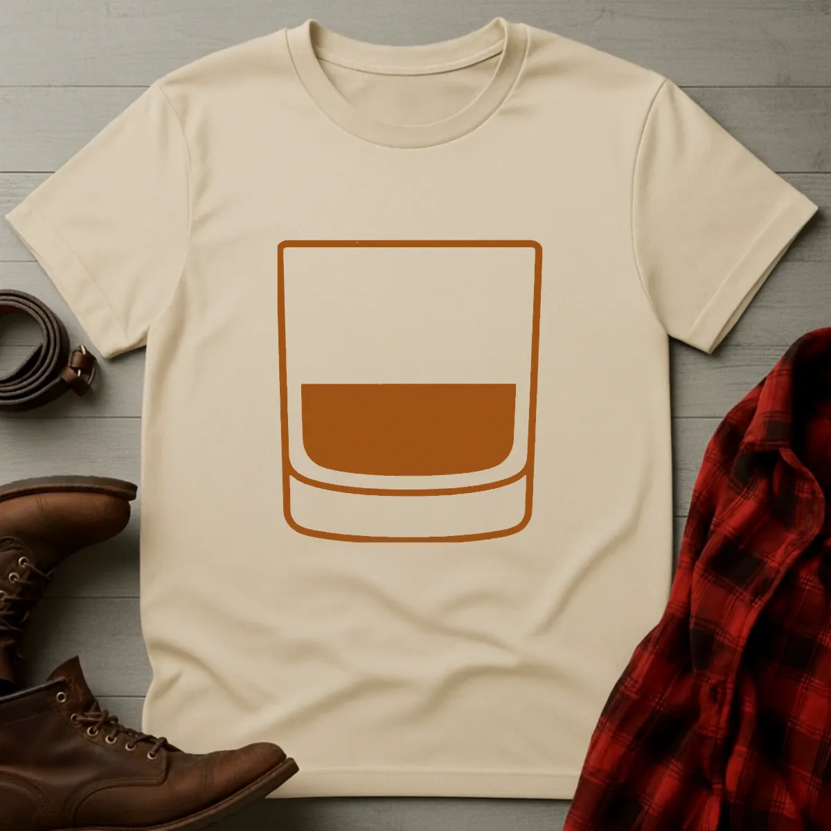 Whiskey Rocks Glass Icon T-Shirt