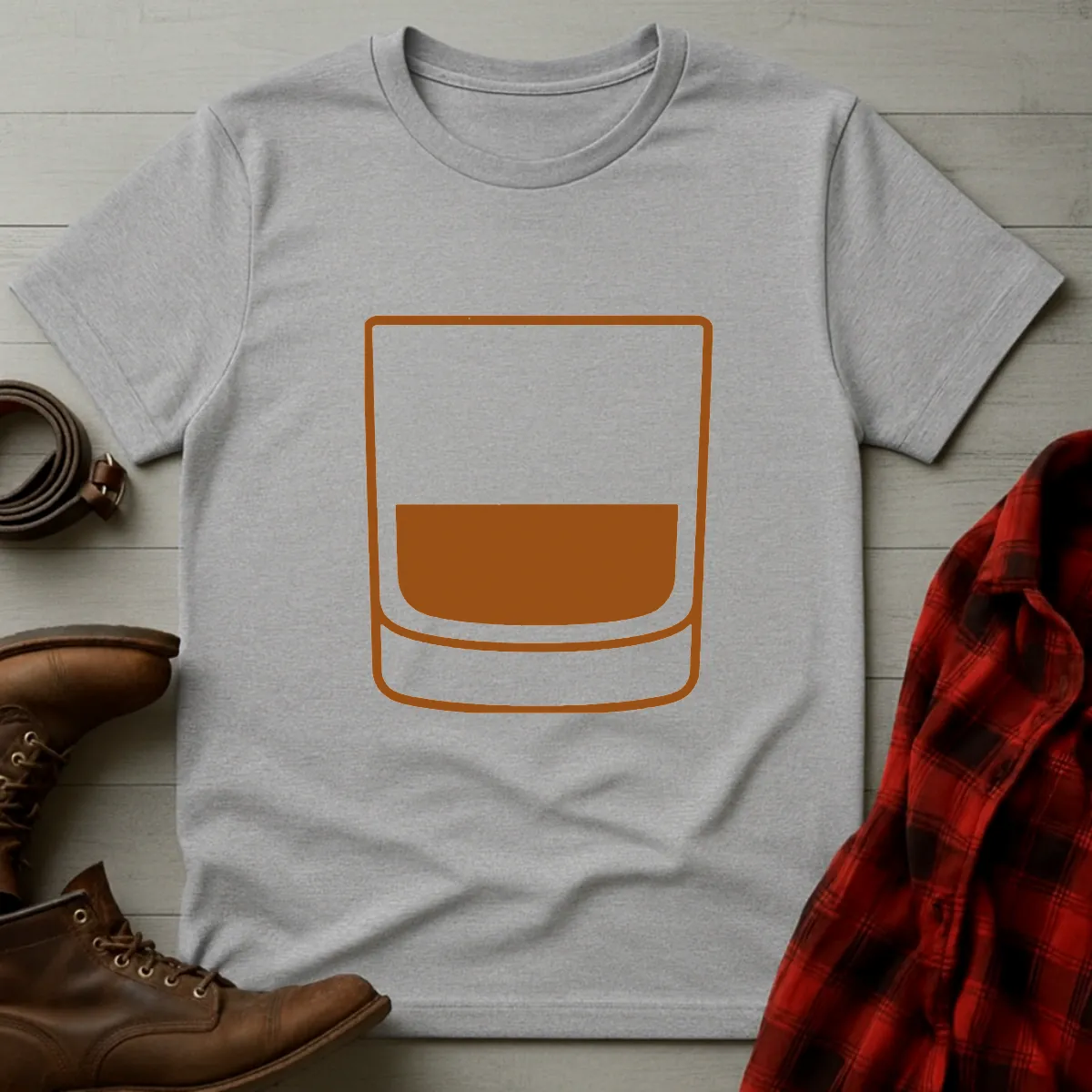 Whiskey Rocks Glass Icon T-Shirt