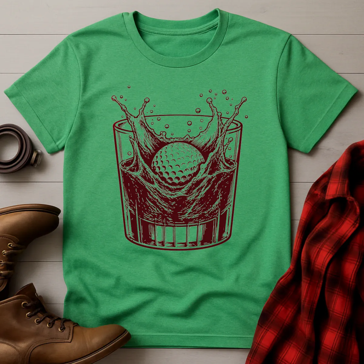 Bourbon Golf Ball Splash T-Shirt