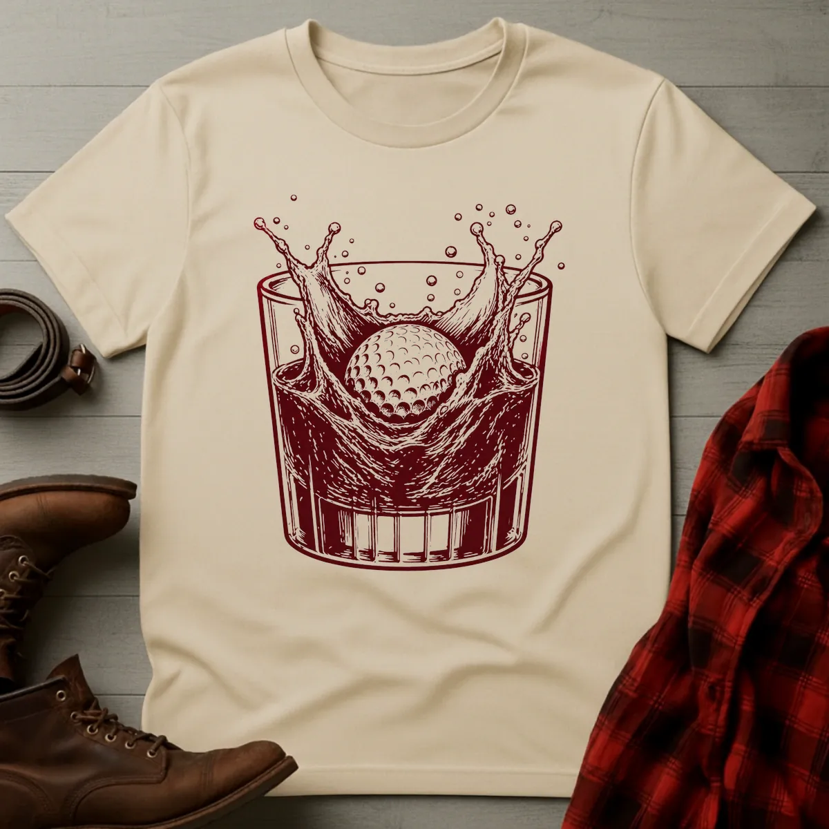 Bourbon Golf Ball Splash T-Shirt