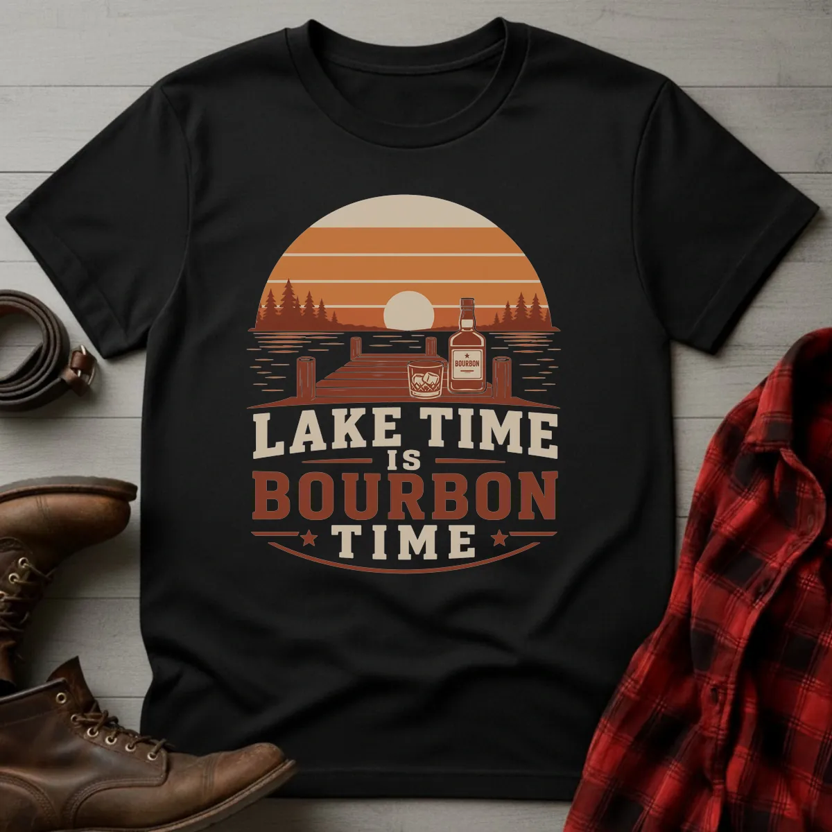 Lake Time is Bourbon Time T-Shirt