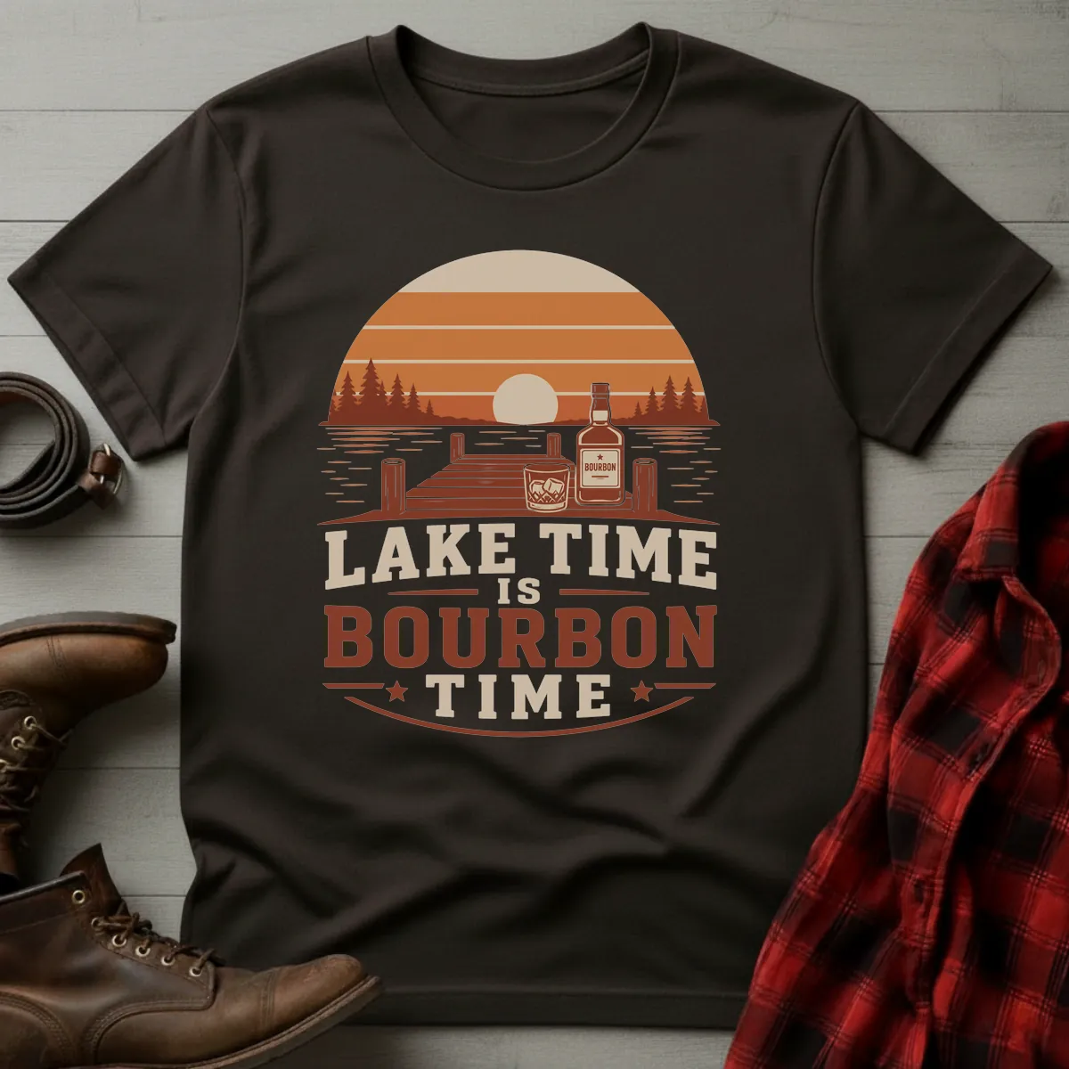 Lake Time is Bourbon Time T-Shirt