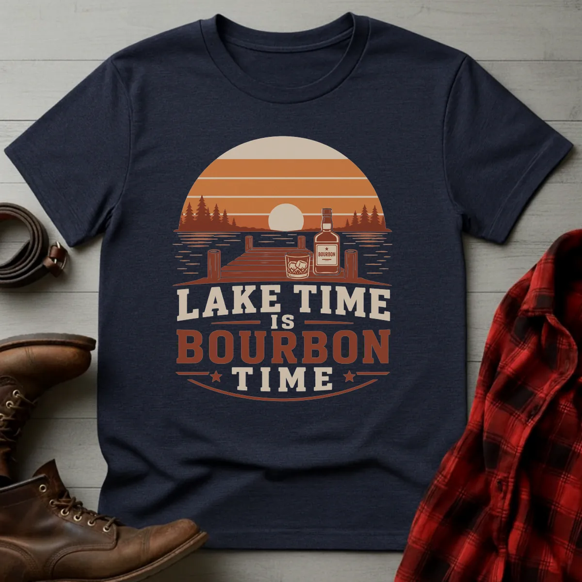 Lake Time is Bourbon Time T-Shirt