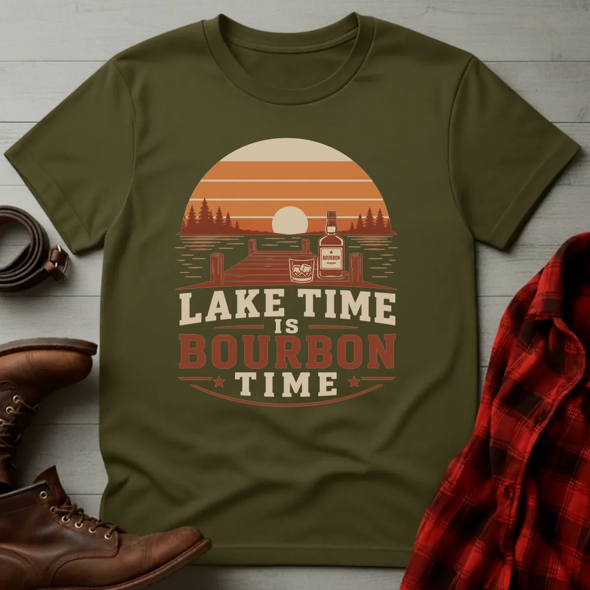 Lake Time is Bourbon Time T-Shirt