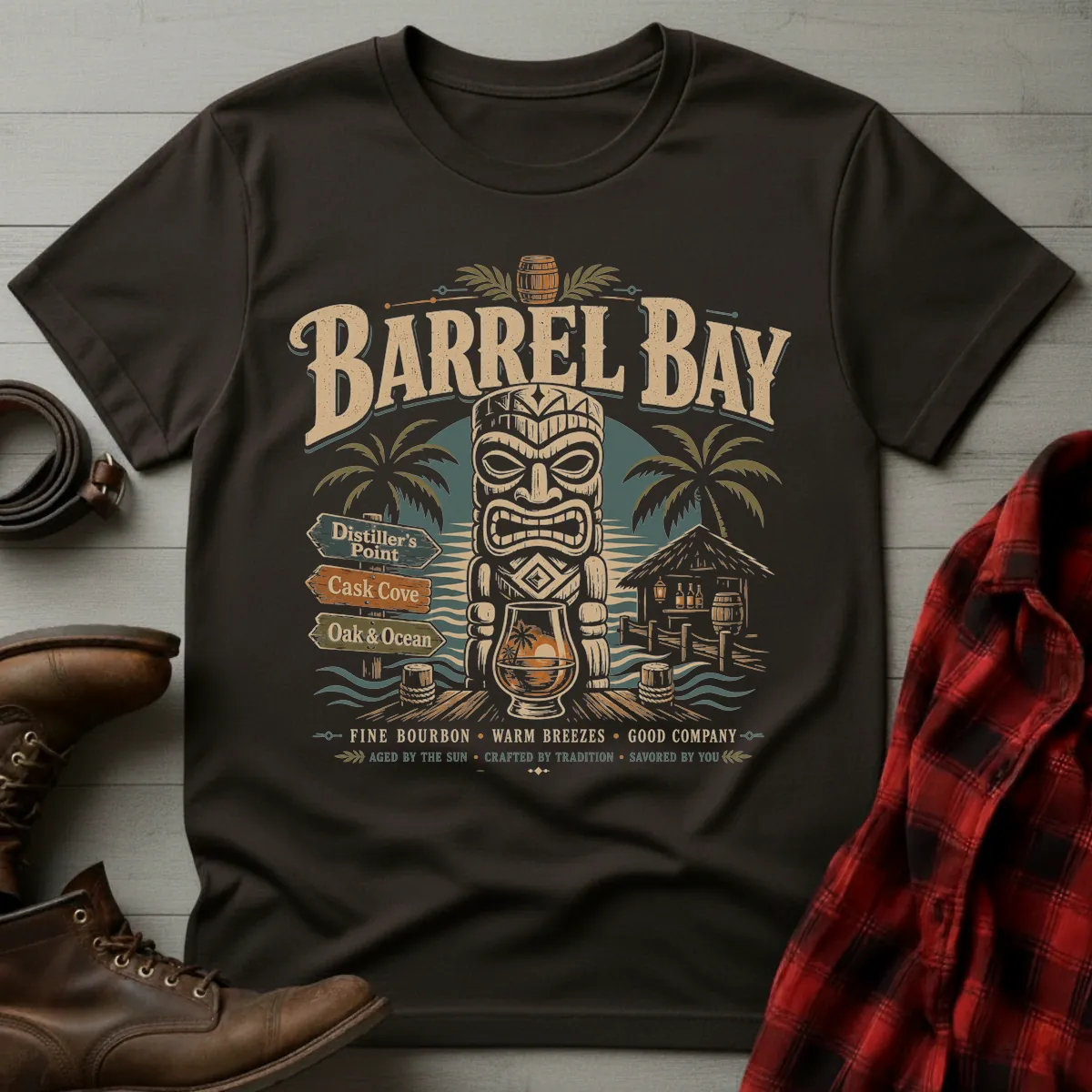 Barrel Bay Tiki Bourbon Paradise T-Shirt