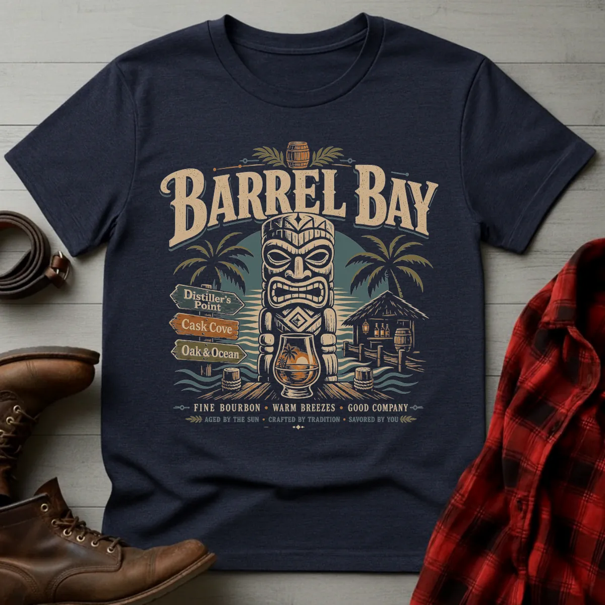 Barrel Bay Tiki Bourbon Paradise T-Shirt