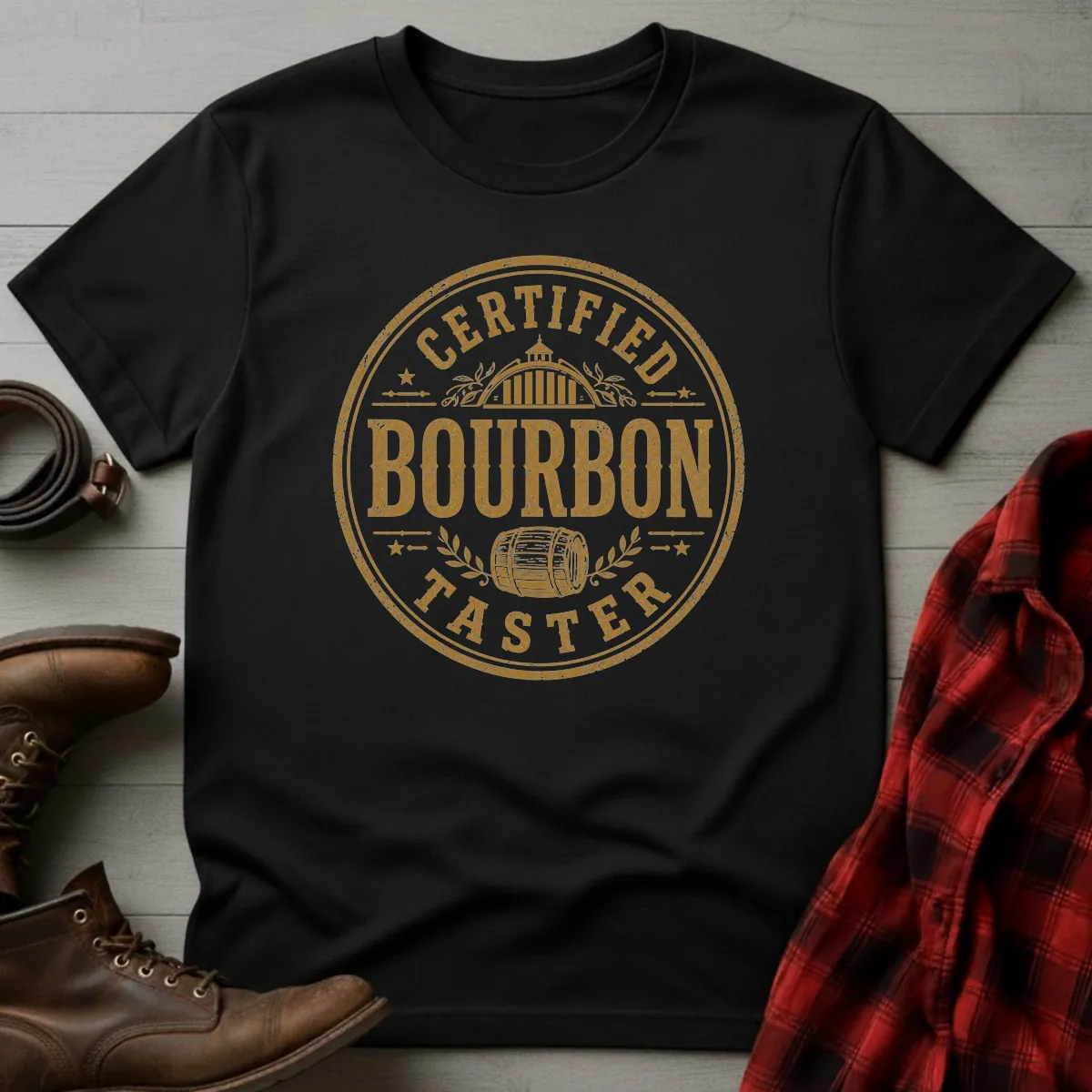 Certified Bourbon Taster Rickhouse Barrel T-Shirt