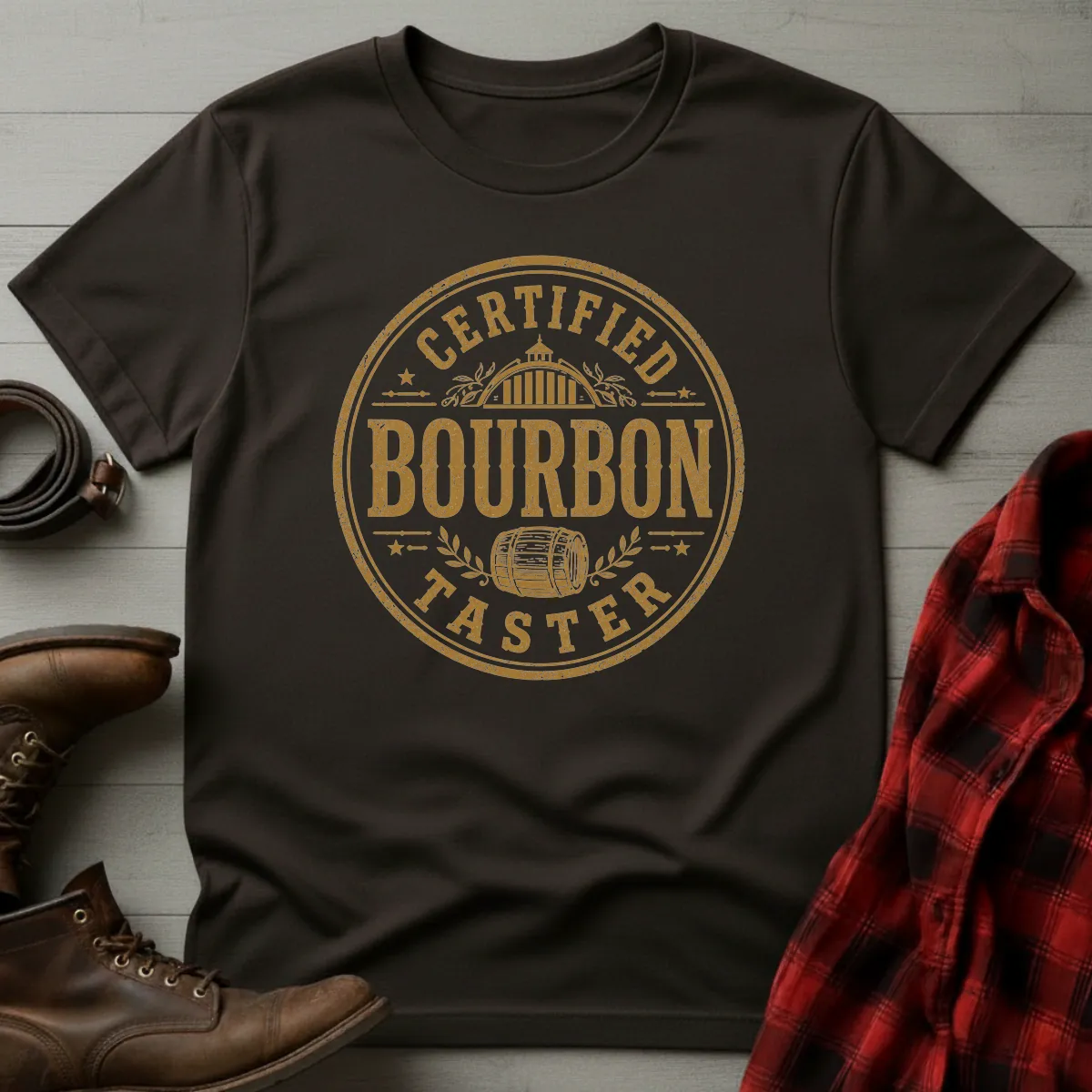 Certified Bourbon Taster Rickhouse Barrel T-Shirt