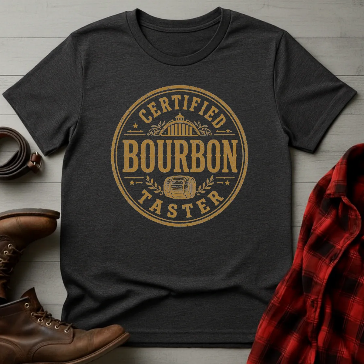 Certified Bourbon Taster Rickhouse Barrel T-Shirt