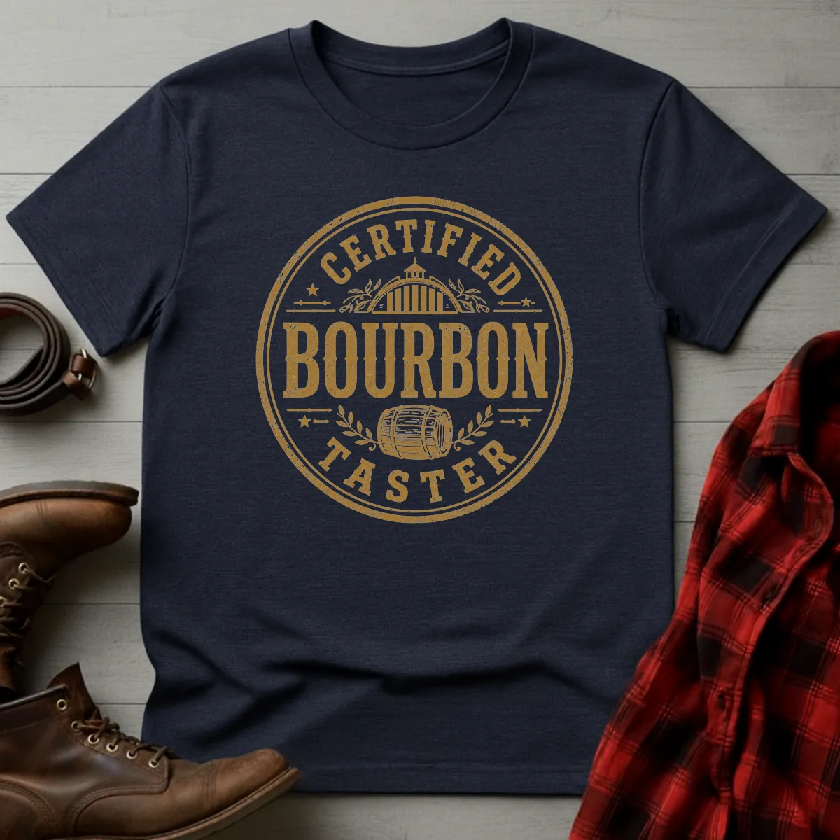 Certified Bourbon Taster Rickhouse Barrel T-Shirt