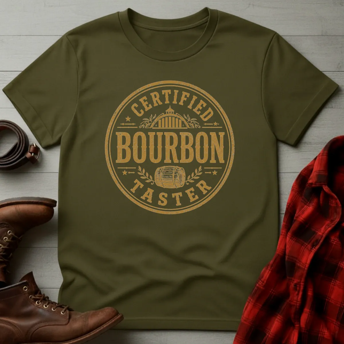 Certified Bourbon Taster Rickhouse Barrel T-Shirt
