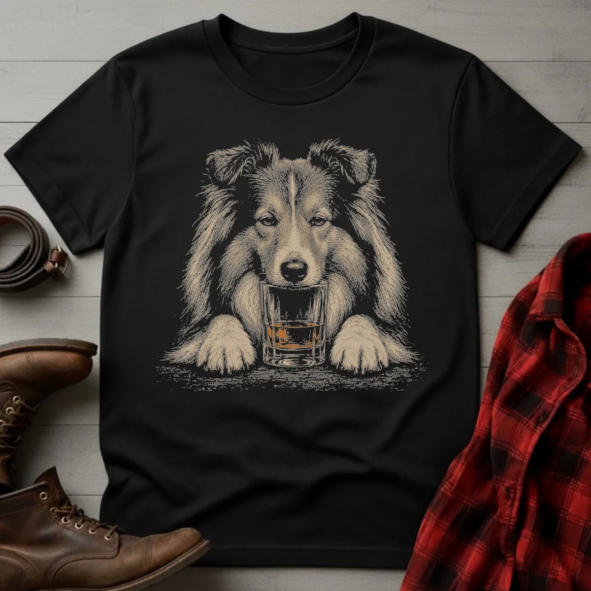 Whiskey Dog Shetland Sheepdog T-Shirt